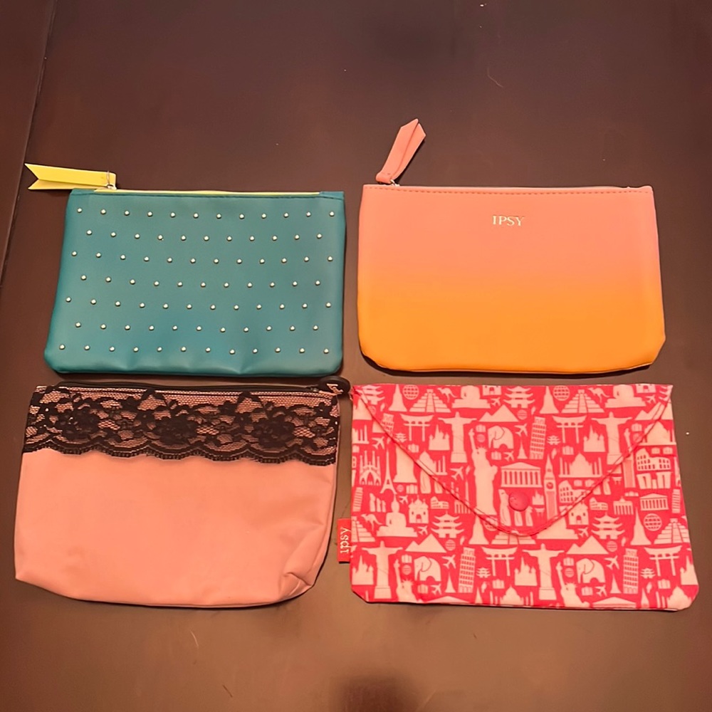Set of 4 Ipsy Makeup Bags